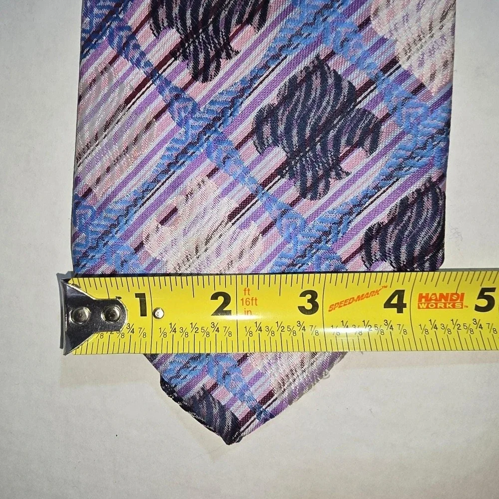 VINTAGE Beau Brummell Field Schlick St. Paul Purple Blue‎ Pink Men's Tie
